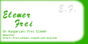 elemer frei business card